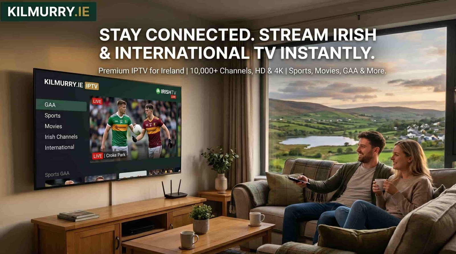 KILMURRY.IE IPTV Ireland subscription streaming Irish and international TV, GAA and Premier League in 4K